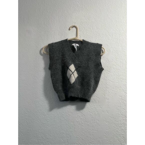 Vintage y2k rampage argyle clueless angora wool sweater vest M - Picture 1 of 3